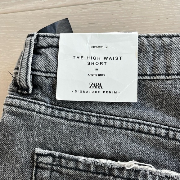 NWT ZARA the High Waisted Shorts in Arctic grey size 10 - Picture 7 of 9